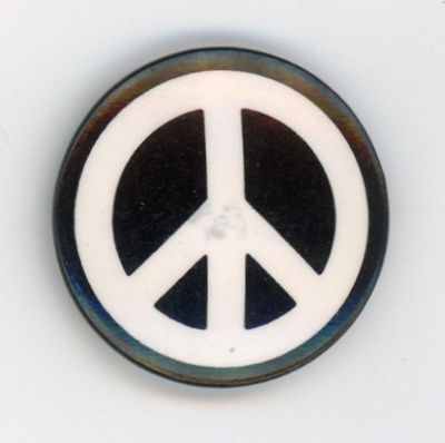 Badge: CND; Campaign for Nuclear Disarmament; c.1982; GWL-2013-67-1-1