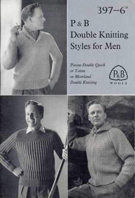 Knitting pattern: Double Knitting Styles for Men; P&B Wools No. 397; GWL-2015-34-33