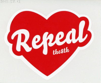 Sticker: Repeal the 8th; 2018; GWL-2018-58-12