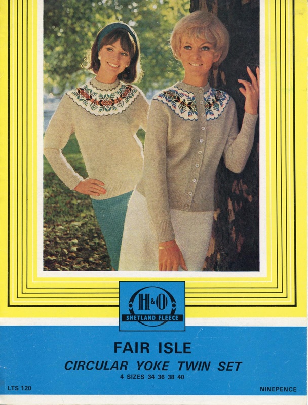 Knitting pattern: Fair Isle Circular Yoke Twin Set; Home and Overseas Marketing Co (Textiles) Ltd; 1970s; GWL-2022-15-4