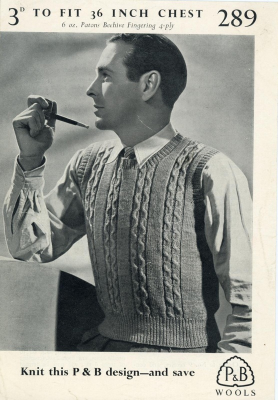Knitting pattern: Man's Pullover; Patons & Baldwins Wools No.289; GWL-2016-159-54