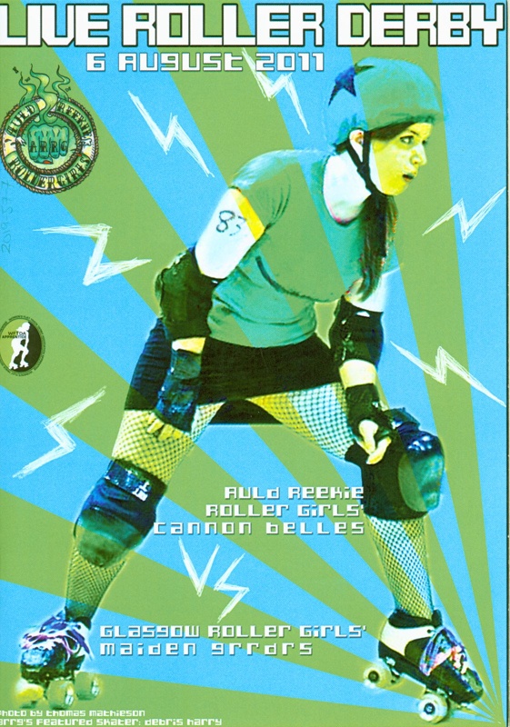 Cover of Roller Derby programme for Cannon Belles vs Maiden Grrdrs, 2011