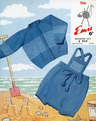 Knitting pattern: Romper Set; Emu Wools No. 956; GWL-2015-44-21