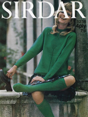 Knitting pattern: Sweater & Stockings; Sirdar Design No. 5236; c.1970s; GWL-2021-4-61