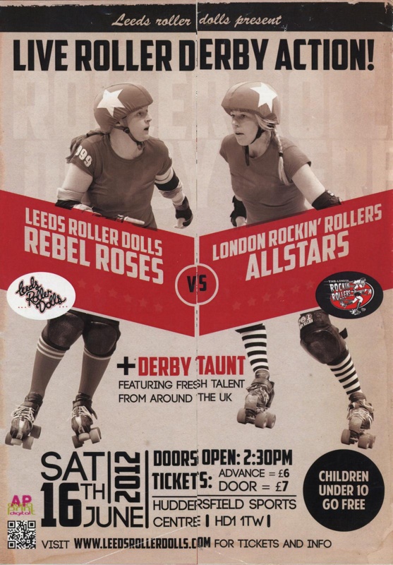 Programme: Rebel Roses vs LRR All Stars; Leeds Roller Derby; June 2012; GWL-2015-137-2