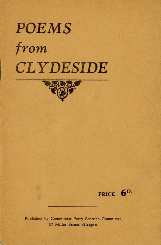 Front cover: Poems from Clydeside; 1950s; GWL-2025-94-3