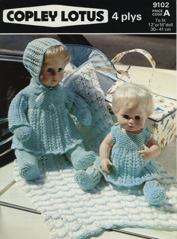 Knitting pattern: Baby Doll's Outfit; Copley Lotus No. 9102; 1976; GWL-2016-95-95