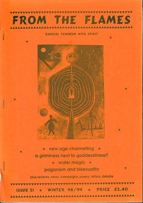 Front cover of radical feminist journal 'From the Flames' (Issue 21)