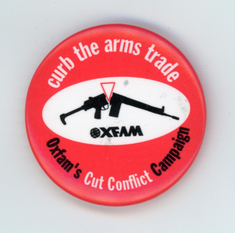GWL-2015-112-46: Badge: Curb the Arms Trade; Oxfam GB; c.1980s GWL-2015-112-46: Badge: Curb the Arms Trade; Oxfam GB; c.1980s