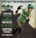 Programme front: Twisted Thistles vs Tiger Bay Brawlers; Auld Reekie Roller Derby; 2012; GWL-2020-22-6