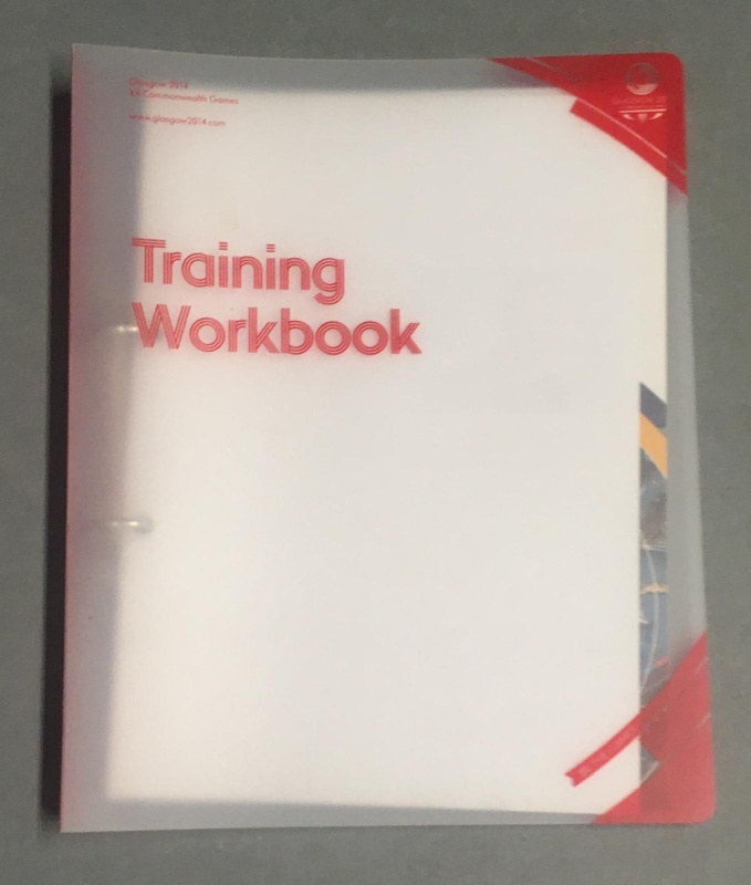 Training Workbook (front cover); Glasgow 2014; GWL-2015-58-11