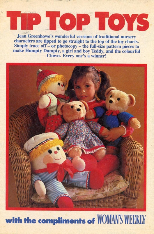 Sewing pattern: Tip Top Toys; Woman's Weekly; c.1970s; GWL-2015-94-45