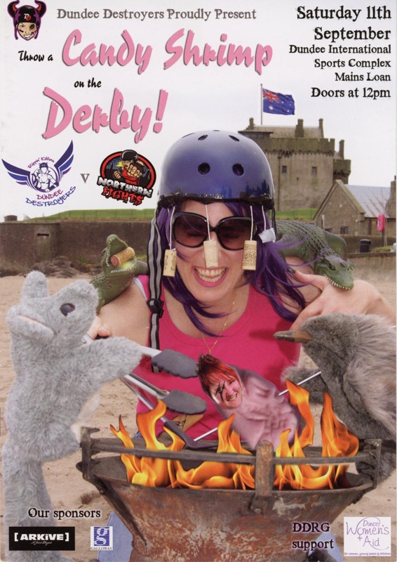 Programme: Throw a Candy Shrimp on the Derby; Dundee Roller Derby; Sept 2010; GWL-2015-142-10