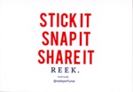 Card: STICK IT SNAP IT SHARE IT; REEK perfume; GWL-2018-27-3