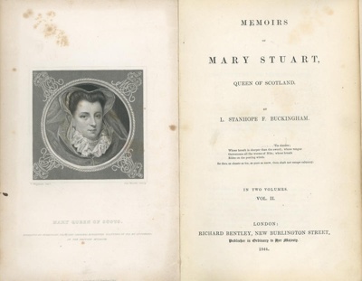 Title page: Memoirs of Mary Stuart, Queen of Scotland Vol. II; Buckingham, L. Stanhope F.; 1844; GWL-2016-157-2