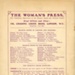 Back cover: NWSPU Fifth Annual Report; The Women's Press; 1911; GWL-2022-59-5-1