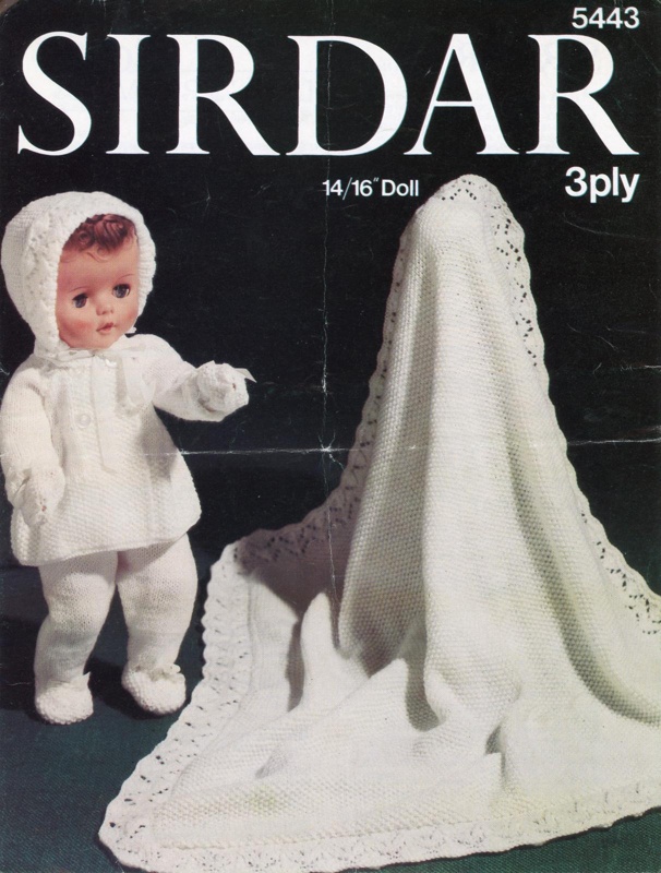 Knitting pattern: Doll's Pram Set; Sirdar Design No. 5443; c.1970s; GWL-2022-135-31