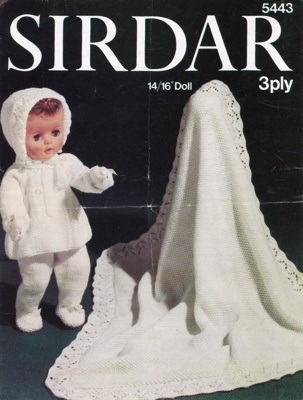 Knitting pattern: Doll's Pram Set; Sirdar Design No. 5443; c.1970s; GWL-2022-135-31