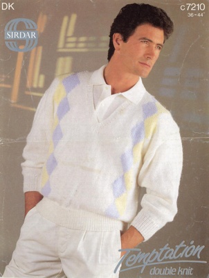 Knitting Pattern: Man's Sweater; Sirdar Design No. C7210; 1980s; GWL-2015-94-9