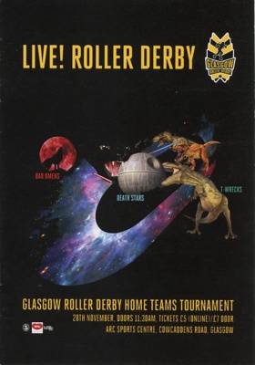 Programme front: GRD Home Teams Tournament; Glasgow Roller Derby; c.2016-19; GWL-2025-119-33