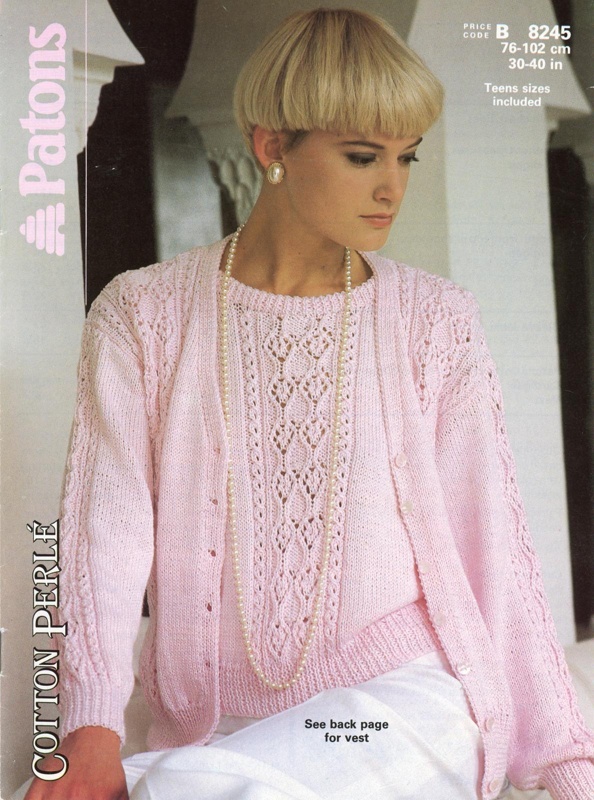 Knitting pattern: Cardigan; Patons Booklet 8245; 1986; GWL-2017-11-29