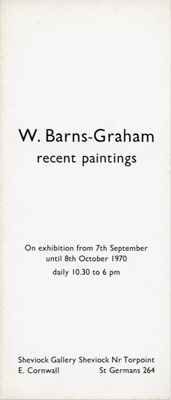 Catalogue cover: W. Barns-Graham recent paintings; Sheviock Gallery; 1970; GWL-2022-30-7-1