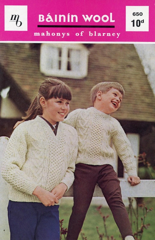 Knitting pattern: Aran Sweaters; Mahonys of Blarney No. 650; GWL-2015-34-118