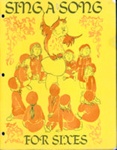 Front cover of "Sing A Song for Sixes" featuring a group of Brownie Guides around a toadstool.
