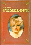 Front cover of a Lady Penelope annual, featuring an oval-shaped head shot of Lady Penelope against a red background