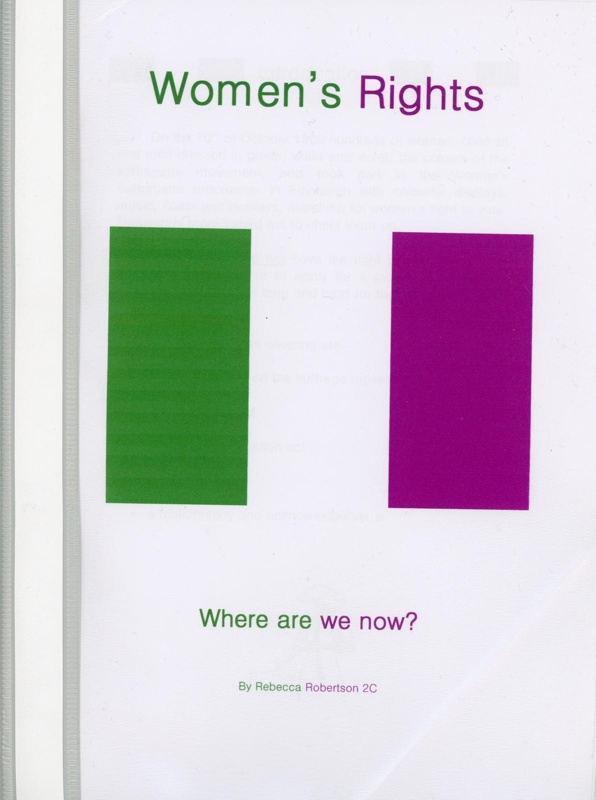 Project: Women's Rights; Robertson, Rebecca; 2009; GWL-2022-153-9