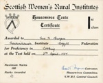 Certificate: Housewives Tests - Cooking; Scottish Women's Rural Institutes; 1957; GWL-2016-135-2