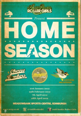Front cover of programme for Auld Reekie Roller Girls Home Season