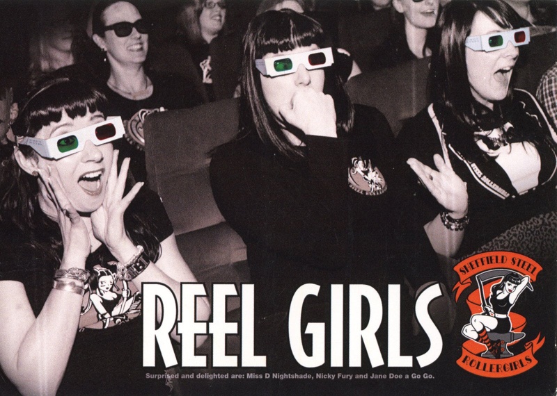 Postcard: Reel Girls; Sheffield Steel Rollergirls; 2012; GWL-2015-131-34-8