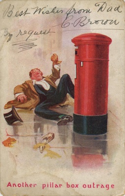 Postcard: Another pillar box outrage; GWL-2015-92-1