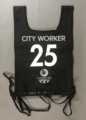 Sports bib: City Worker; Glasgow 2014; GWL-2015-58-15