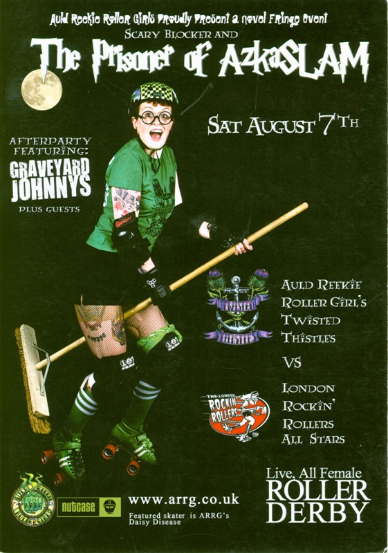 Cover of Roller Derby programme for "The Prisoner of Azkaslam"