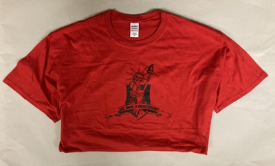 T-shirt: Liberty & Derby For All; Red, White and Bruise Rollers; c.2014; GWL-2015-16-1