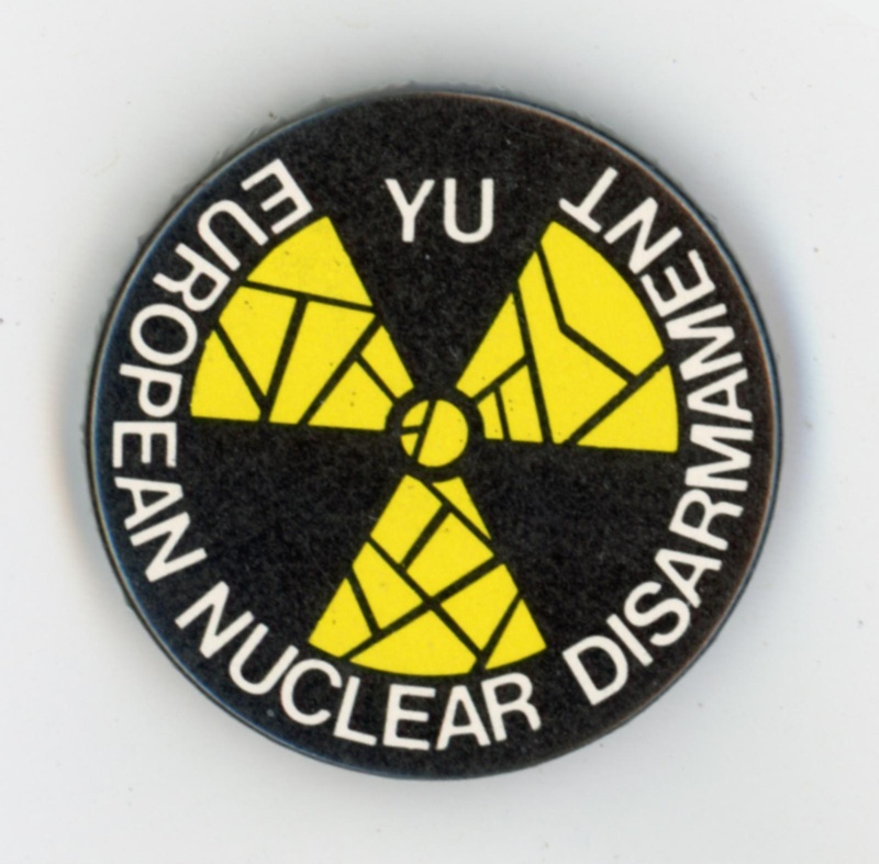 Badge: END YU; European Nuclear Disarmament; c.1982-91; GWL-2015-112-13