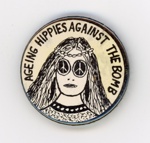 GWL-2015-112-14: Badge: Ageing Hippies Against the Bomb; c.1980s