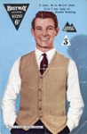 Knitting pattern: Man's Waistcoat; Bestway Knitwear B3250; c.1940-50s; GWL-2022-134-3