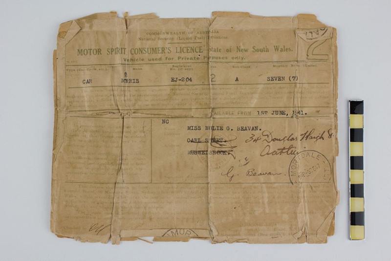 Fuel Ration Card and Motor License; c.19411949; 1980.834.2 eHive