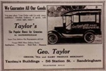 Advertisement for Geo. Taylor, grocer, Sandringham; c. 1924; P1484