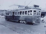 Electric tramcar no. 51 in Black Rock; 1956 Nov.; P1058