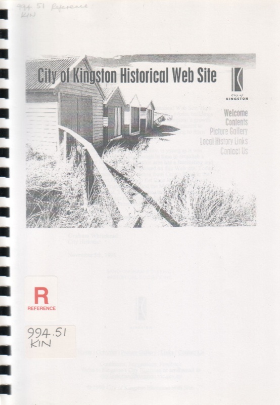 City of Kingston Historical site; Whitehead, Graham J.; 1998; B0451