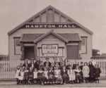 Hampton College, teacher and pupils in front of Hampton Hall; c. 1910; P2460