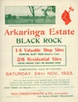 Land sale notice: Arkaringa Estate Black Rock; 1923; D0148
