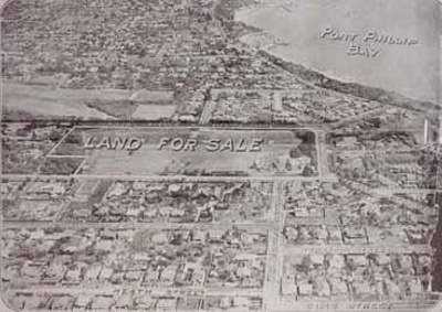 Aerial view showing location of the Golf Links Estate, Sandringham; 1941?; P1811