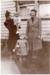 Family group outside the Johnson house, 75 Bridge Street, Hampton; 1938?; P9349