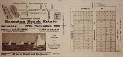 Real estate brochure advertising Hampton Beach Estate land sale; 1915; P1396
