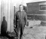 Jim Cleworth at the Sandringham tram depot.; 1920; P5000-65